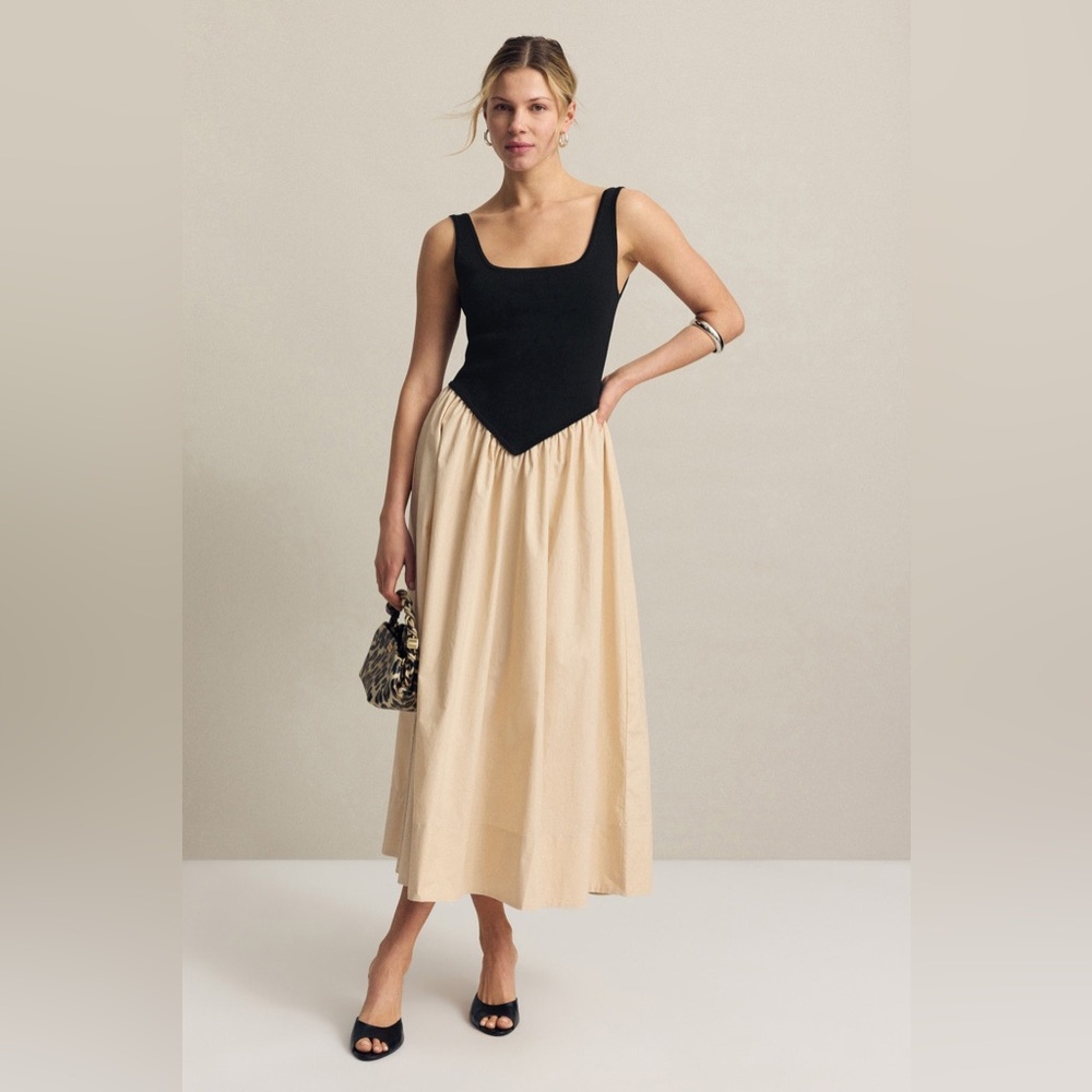 Ronny Kobo Combo Drop Waist Midi Dress